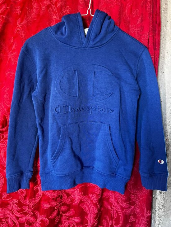 Other - Champion Boys Embossed Big Logo Blue Pullover Hoodie S (7/8)